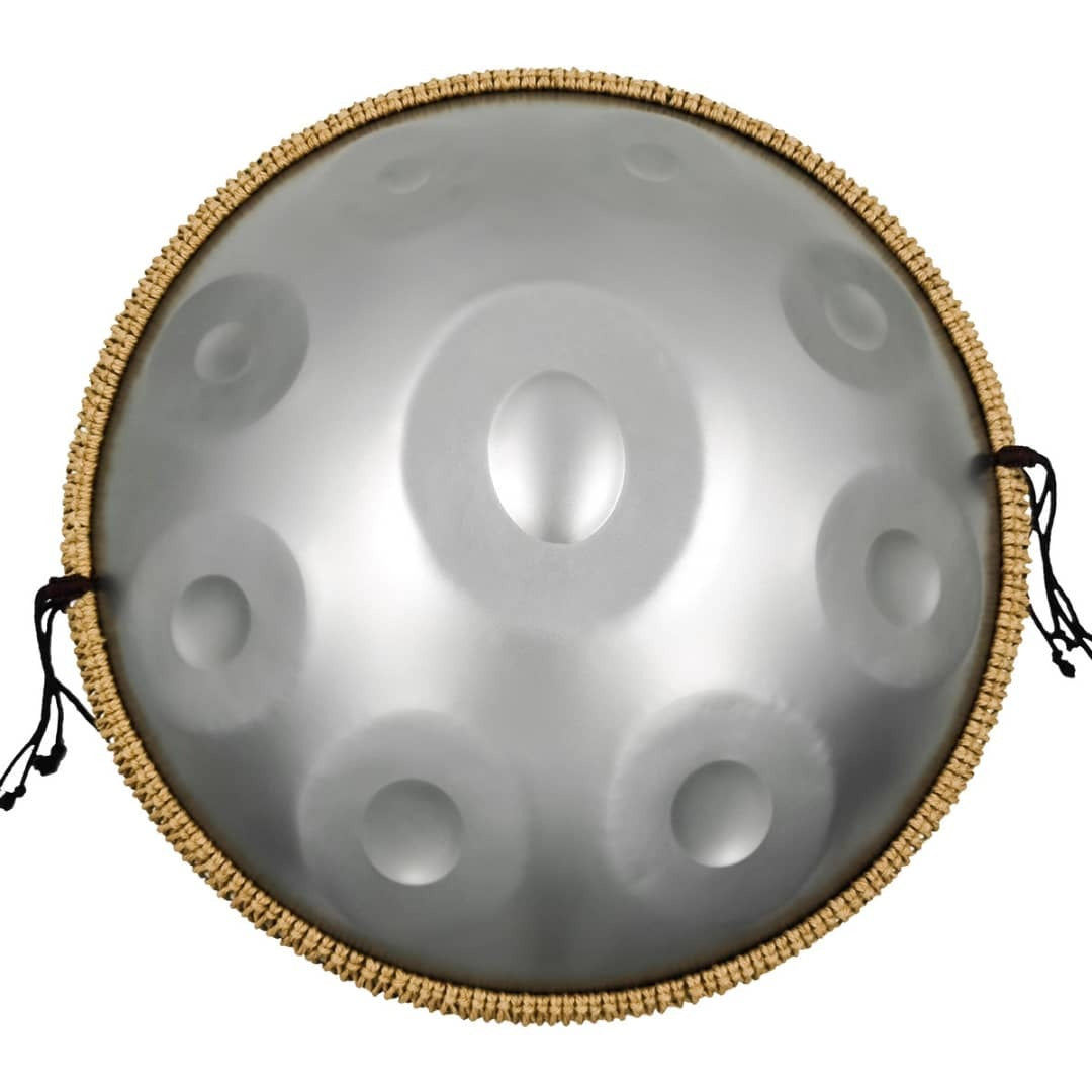 Metallic C# Amara Handpan Drum with woven rope edging for beginners and pros