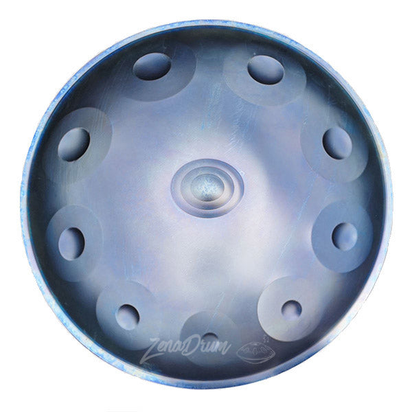 C Major Handpan Drum showcasing circular tone fields with 9 to 14 notes for sale
