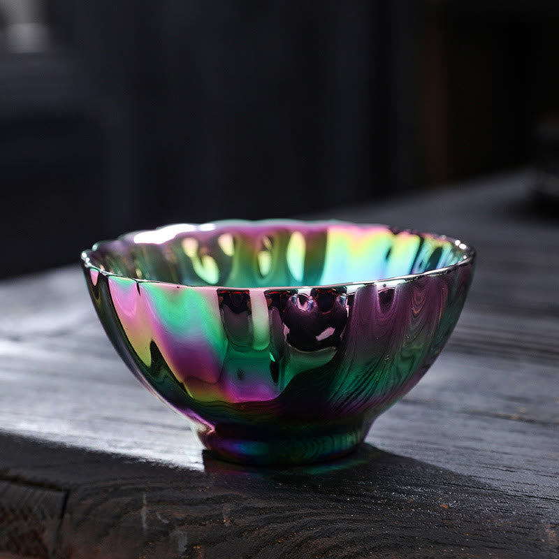 Vivid Peacock Jian Zhan Keramik-Teetasse, 110 ml