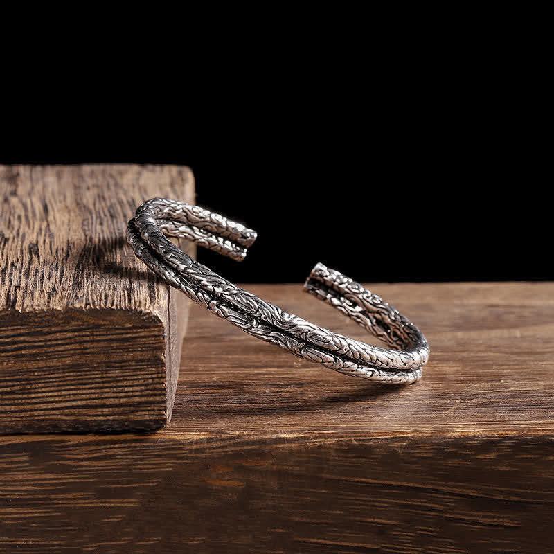 Kupfer-Drachen-Armband mit Blumenmuster für Balance