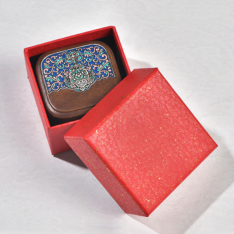 Handgemachte Ring-Schmuck-Aufbewahrungsbox aus schwarzem Walnussholz