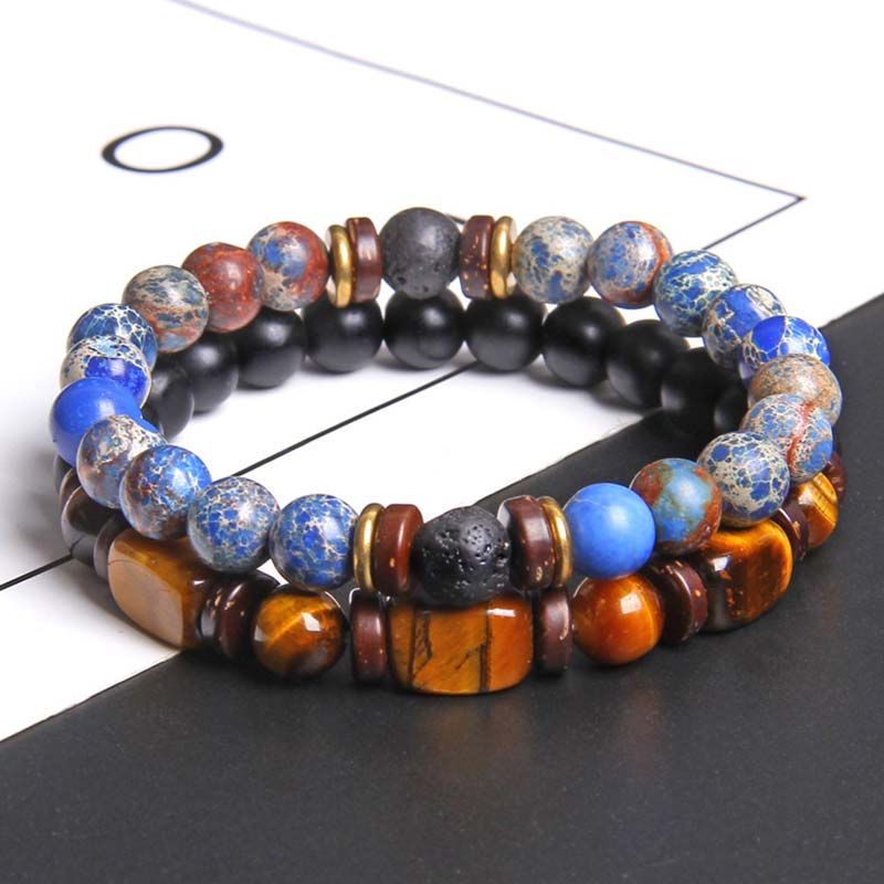 8 mm Tigerauge Kaiserstein Heilarmband für Meditation