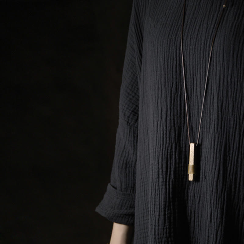 Kupferne Vintage-Halskette mit strukturiertem Reichtum für spirituelles Glück