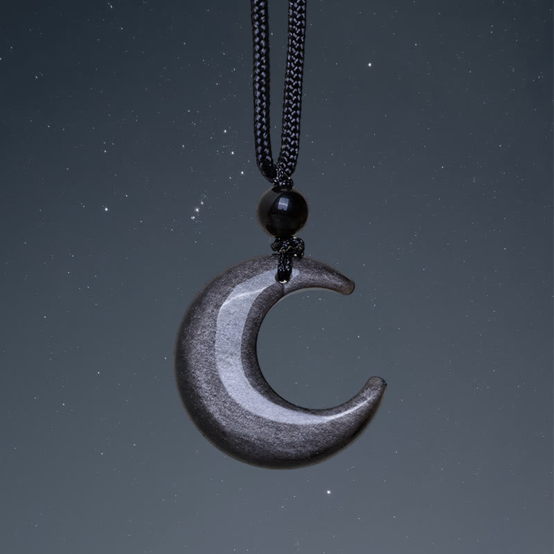 Silver Sheen Obsidian Yin Yang Pendant Necklace for Couples