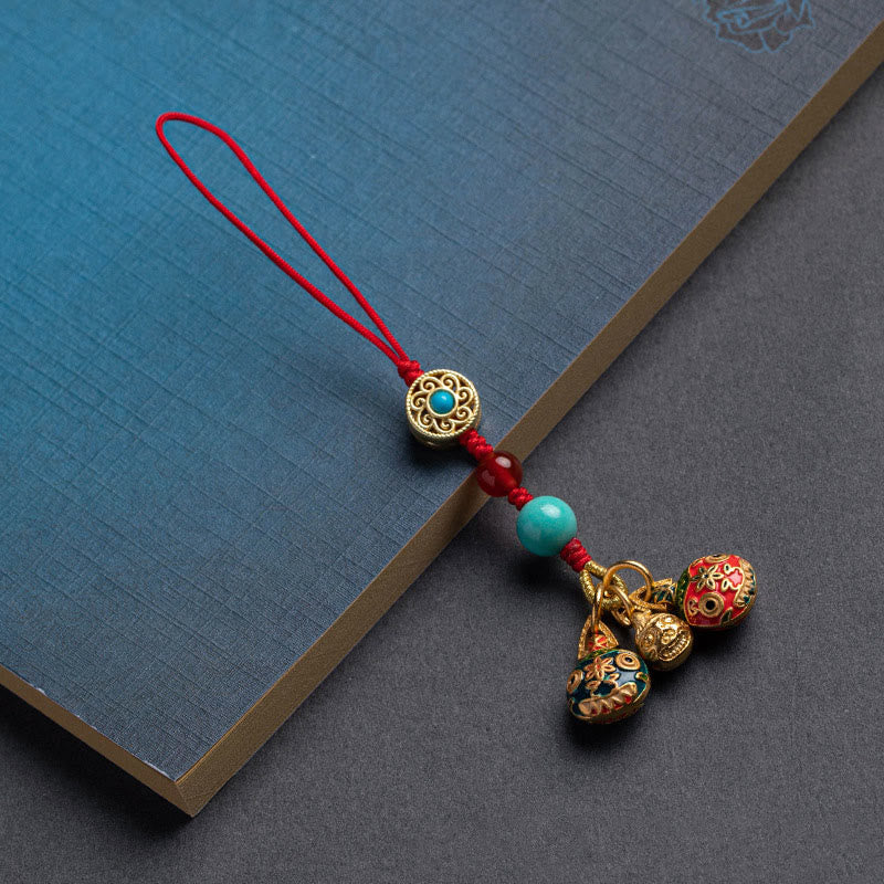 Gold Schluckendes Tier Familie Glück Schlüsselanhänger für spirituellen Reichtum