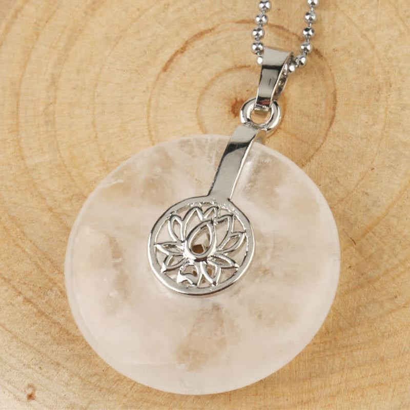 Verschiedene Kristalle Amethyst Pink Lotus Heilung Halskette