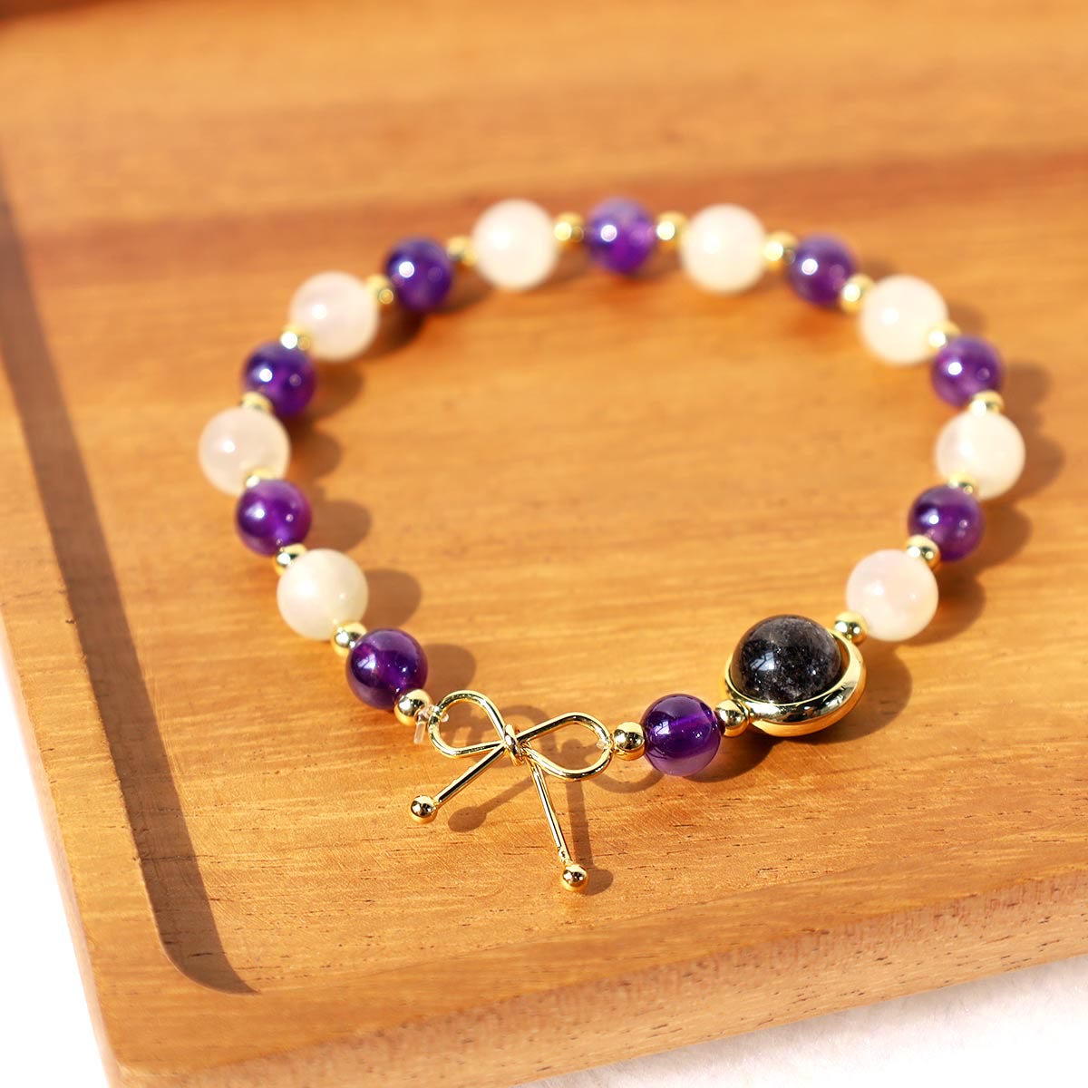 Amethyst Katzenauge Spirituelles Heilungsperlenarmband