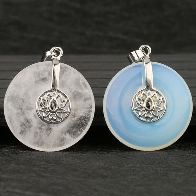 Verschiedene Kristalle Amethyst Pink Lotus Heilung Halskette