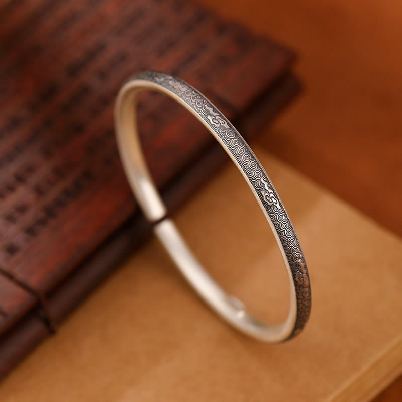 999 Sterling Silver Auspicious Clouds Spiritual Bracelet for Protection