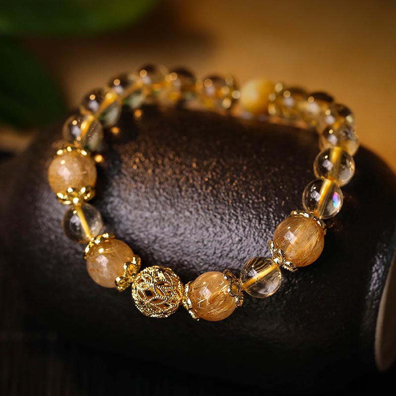 8mm Natural Citrine Prosperity Bracelet for Protection