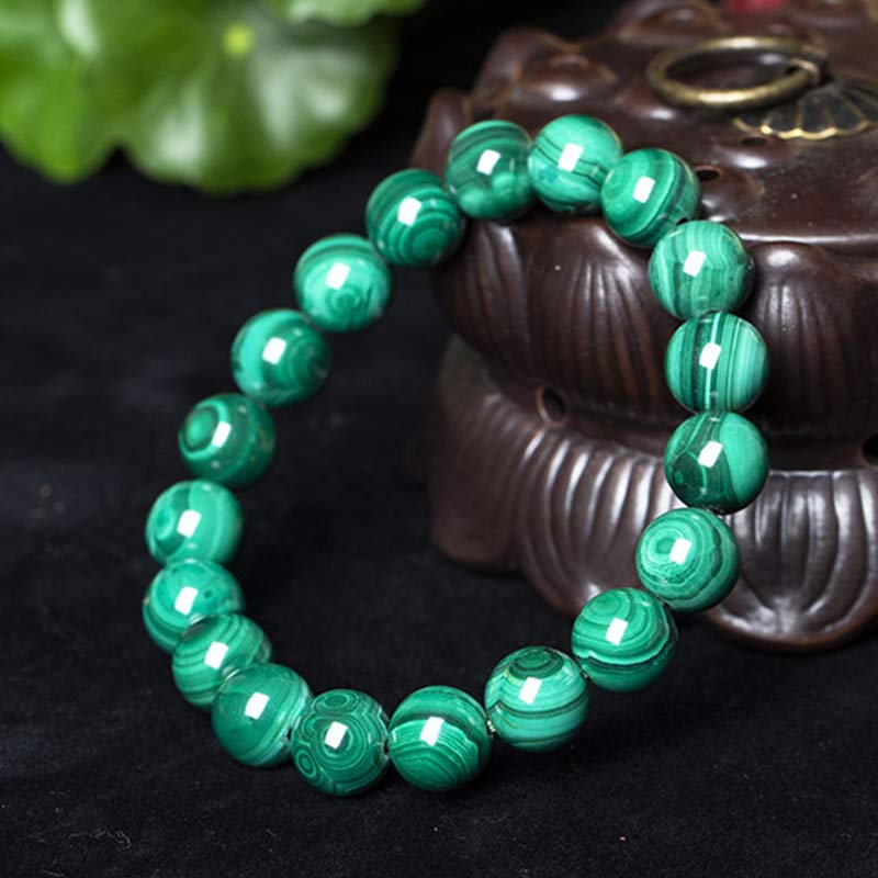 Malachite Bracelet 12mm for Protection and Calmness