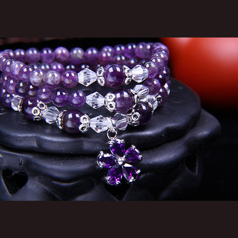 6mm Amethyst Healing Bracelet for Spiritual Balance