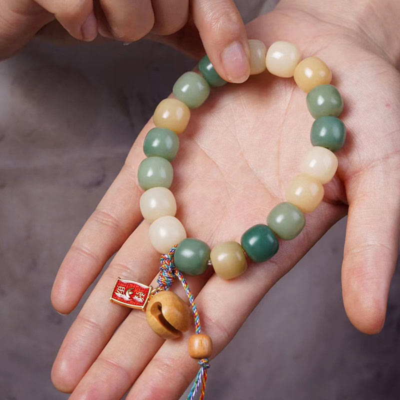 Bodhi-Samen-Weisheits-Charm-Armband mit natürlichem Farbverlauf