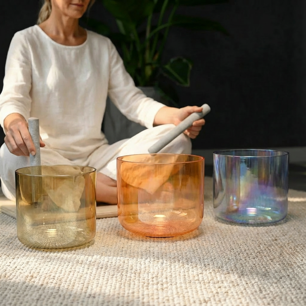 6/8/10 Zoll Quarzkristall-Klangschalen-Set zur Heilung | Klangbad-Schalen-Set