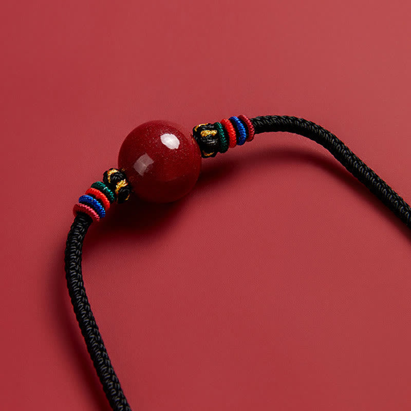 16 mm Halskette mit Segensanhänger aus Zinnoberperlen