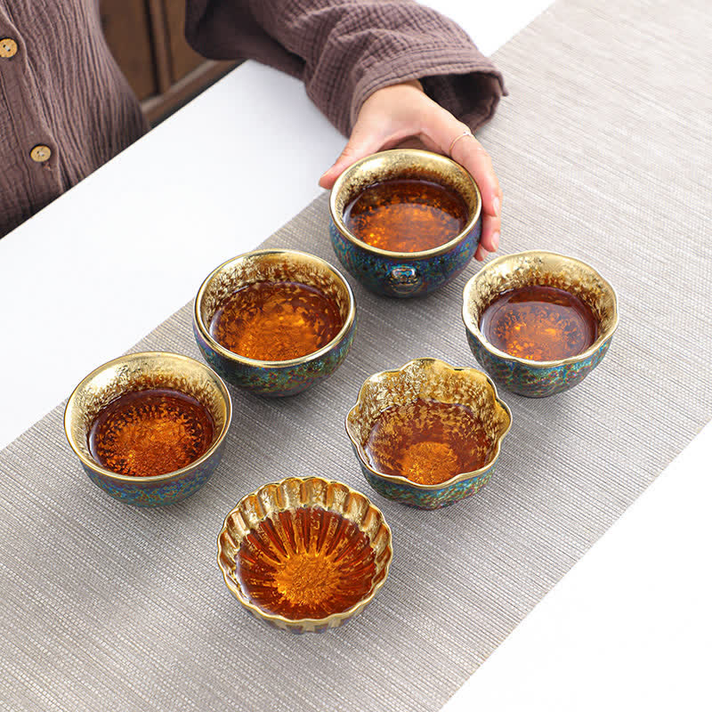 Colorful Ceramic Chinese Tea Cup 135ml Handcrafted Artistry
