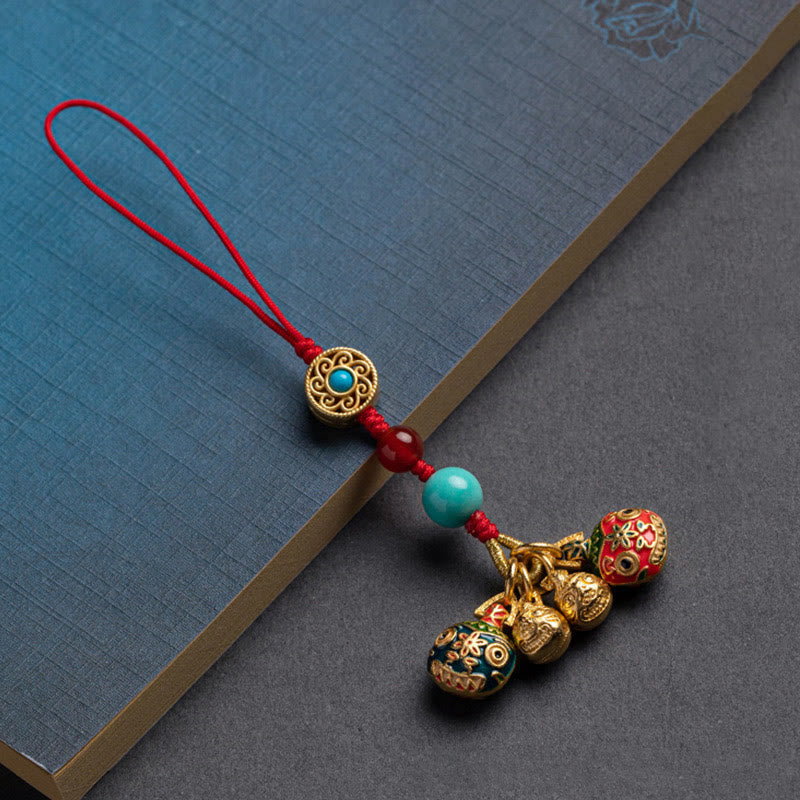 Gold Schluckendes Tier Familie Glück Schlüsselanhänger für spirituellen Reichtum