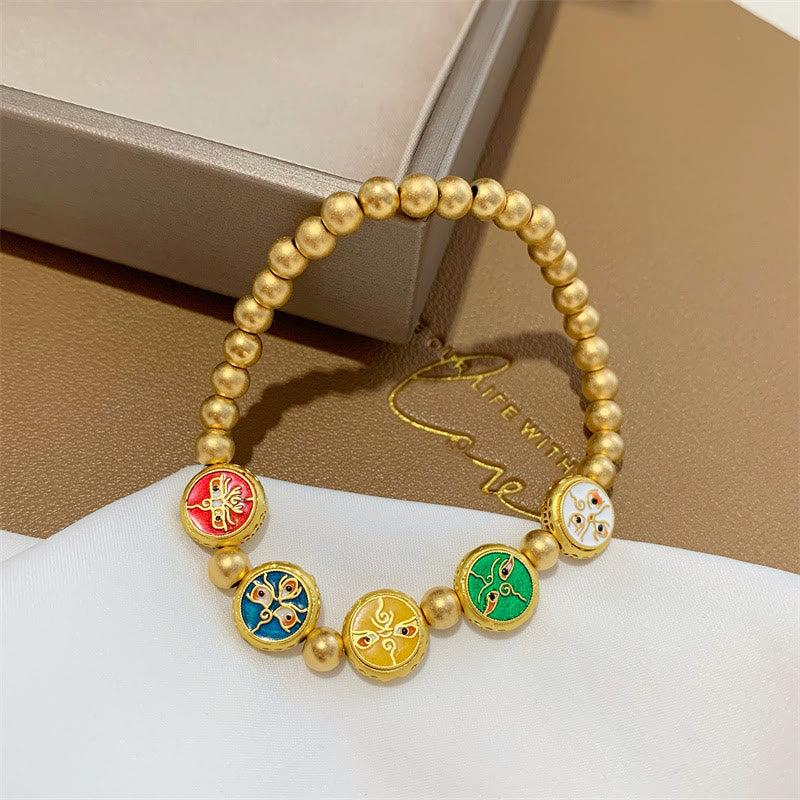 Copper Wealth Bracelet with Five Tibetan Gods | Prosperity Luck