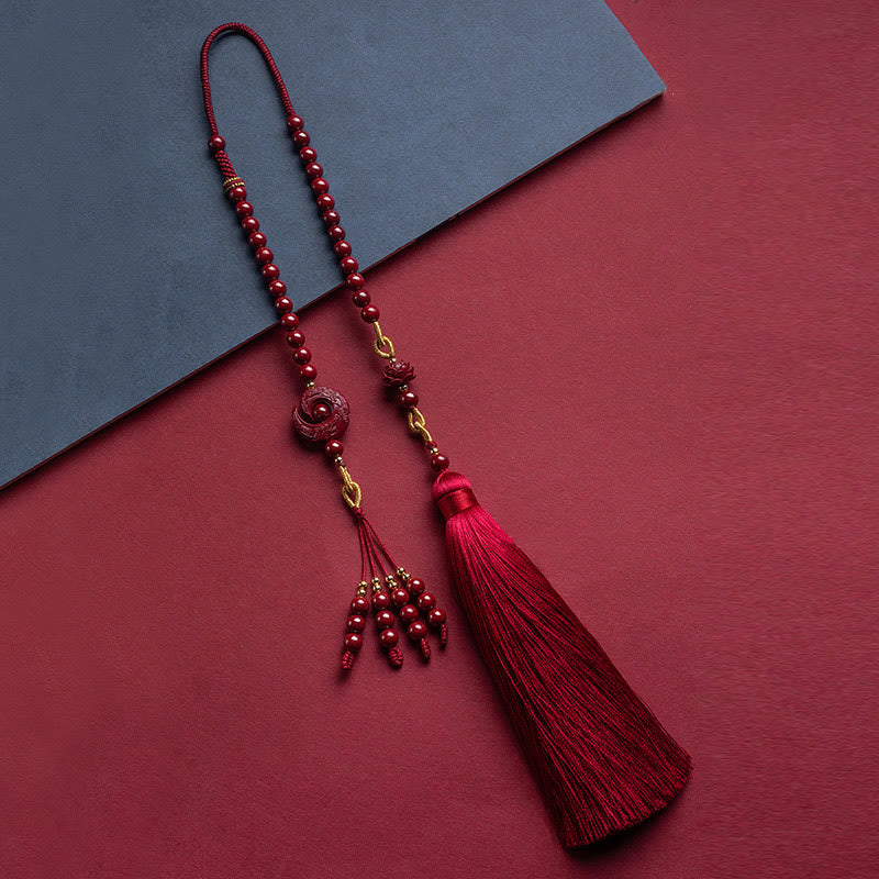 Zinnober-Lotus-Dekoration zum Aufhängen im Auto | Symbol für Glück und Ruhe