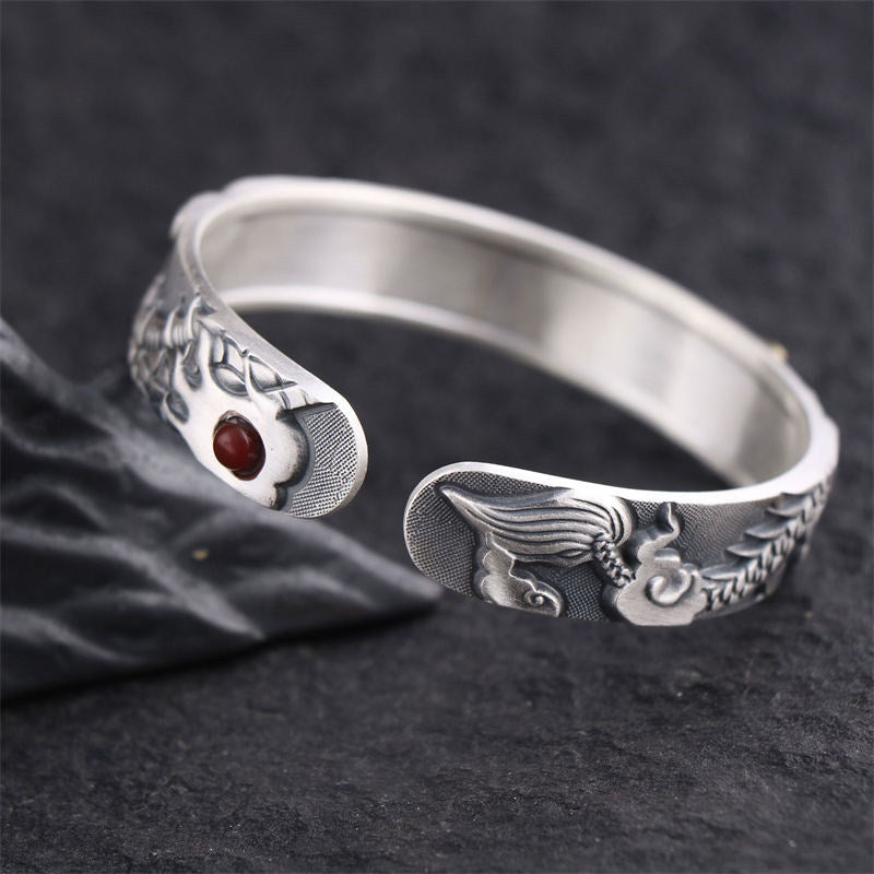 999 Sterling Silber Drachenstärke Schutzarmband