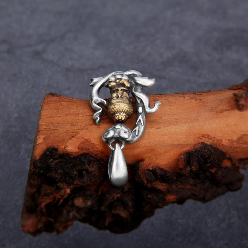 Buddha-Halskette aus 925er Sterlingsilber mit Ruyi-Griff für Mitgefühl