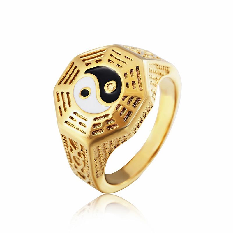 Unisex Copper Yin Yang Luck Ring for Balance & Harmony
