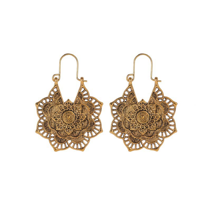 Tibetan Lotus Earrings in Copper | Balance & Healing
