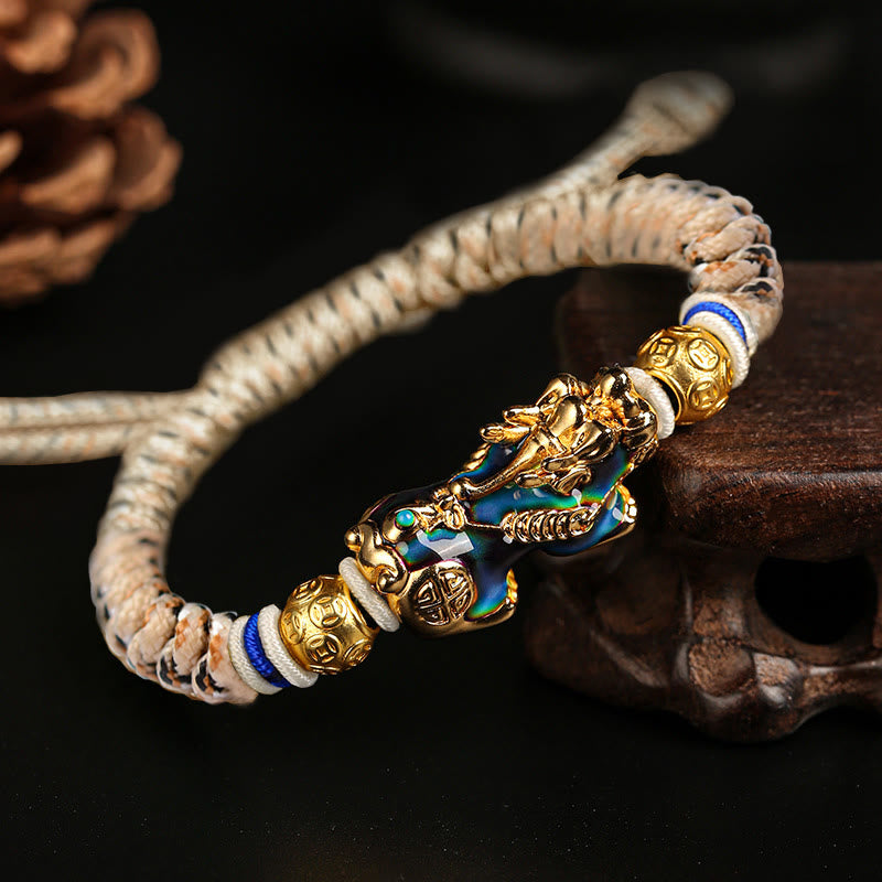 Feng Shui Pixiu Color Change Copper Coin Bracelet