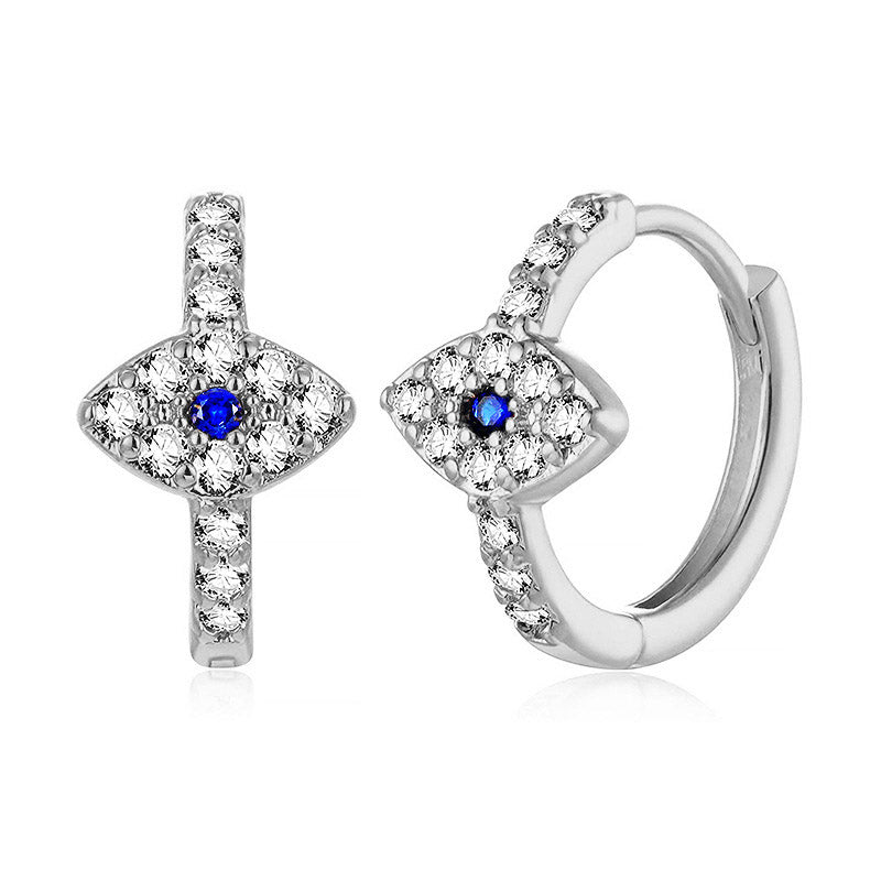 Sterling Silver Evil Eye Stud Earrings | Protection Symbol
