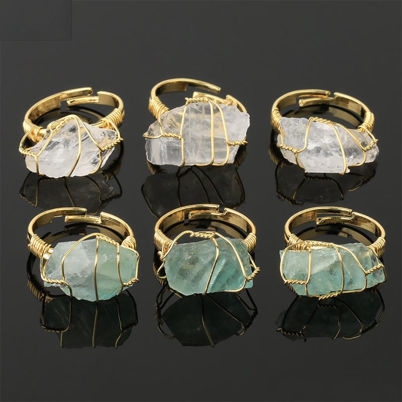 Unisex Amethyst Kristall Verstellbarer Heilring