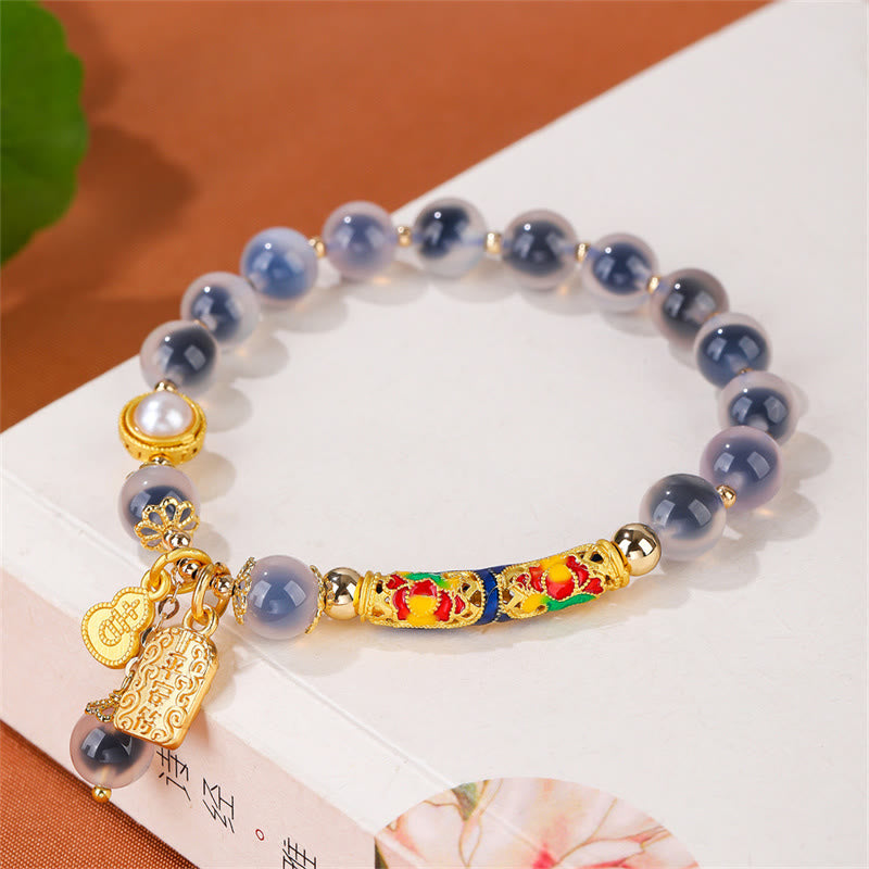 Armband aus Candy-Achat für Stärke und Selbstvertrauen, 8 mm Perlen