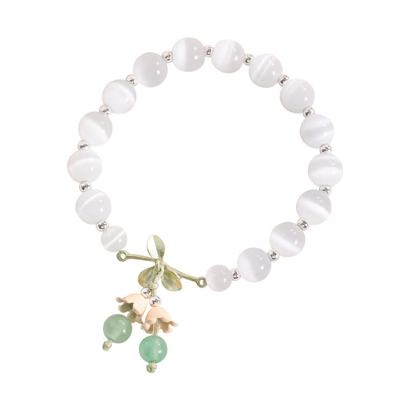 Katzenauge Grüner Aventurin Peace Charm Armband 8mm