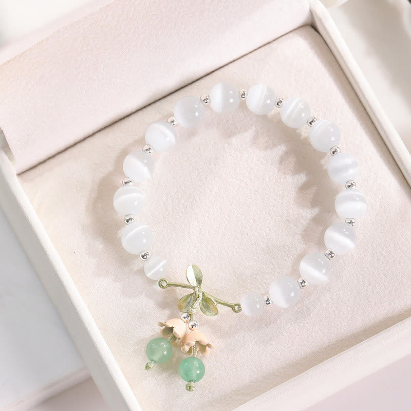 Katzenauge Grüner Aventurin Peace Charm Armband 8mm