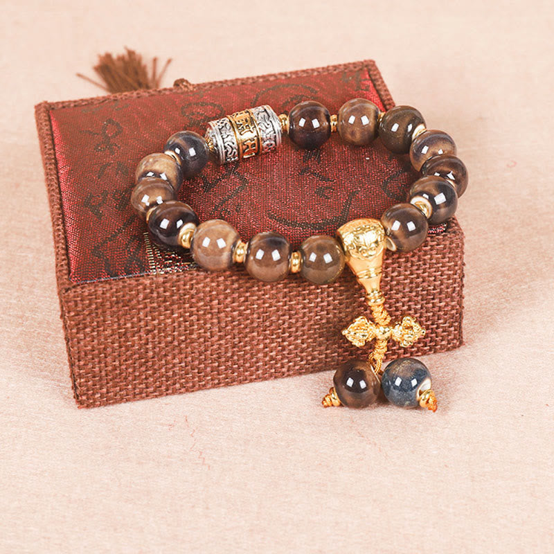 Turquoise Om Mani Padme Hum Prayer Wheel Wisdom Bracelet