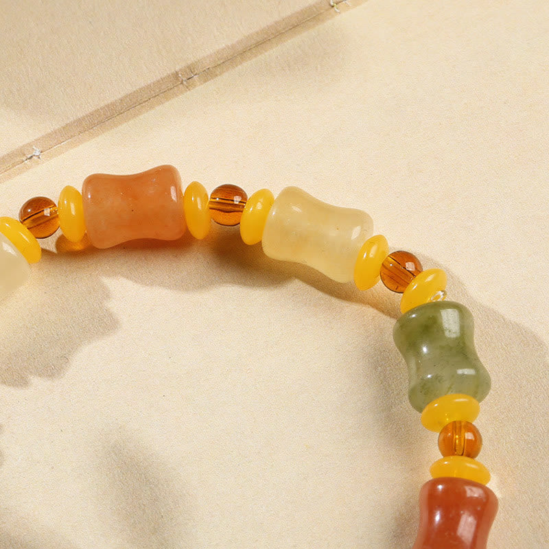 Goldenes Seiden-Jade-Kürbis-Reichtums-Charm-Armband