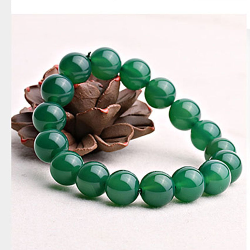 8mm Green Agate Support Bracelet for Success & Motivation