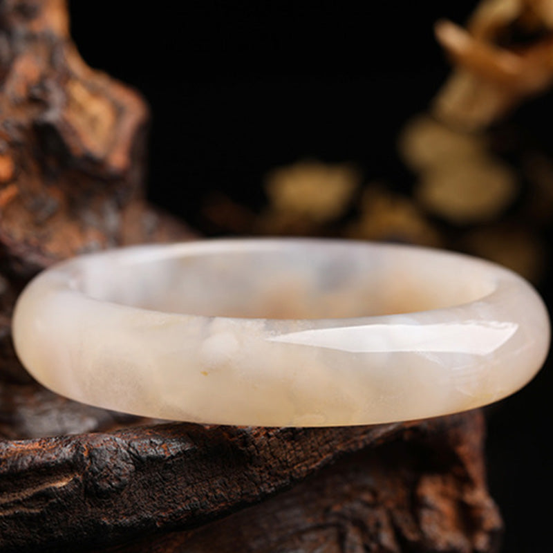 Natürlicher Sakura-Achat Peace-Armreif 55mm