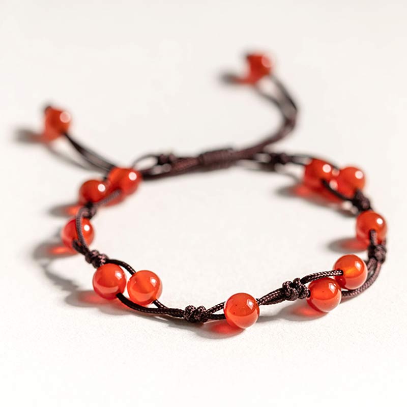 Beruhigendes rotes Achat-Moosachat-Zinnober-Armband