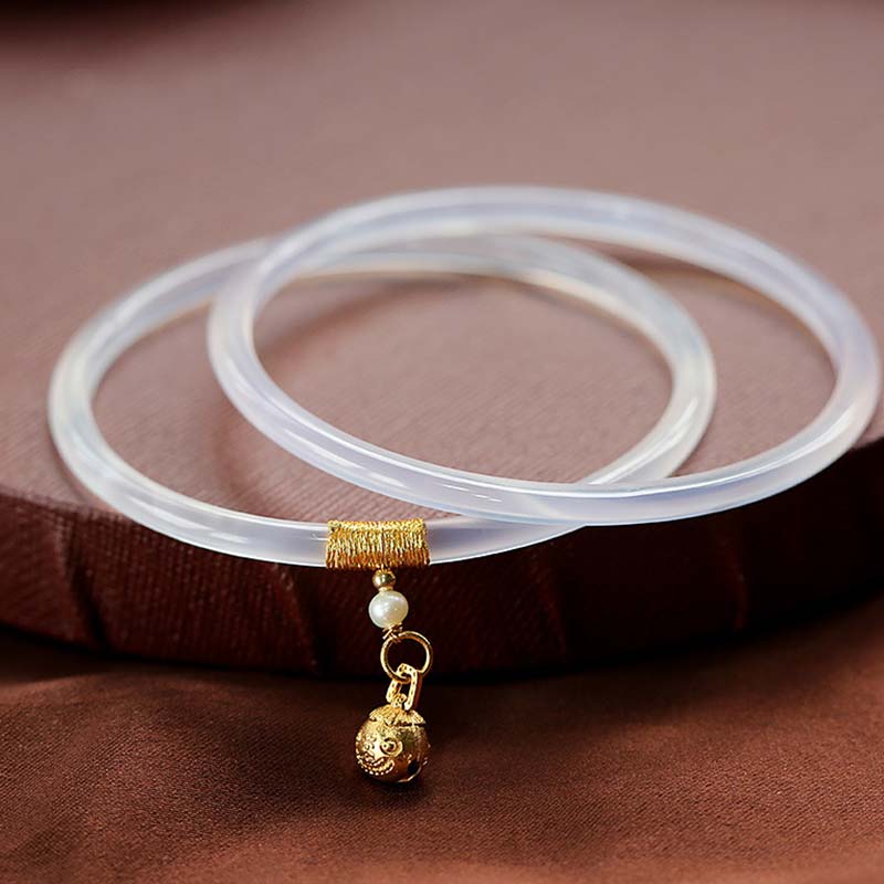 Cyan- und weißes Jade-Erfolgsarmband, 58 mm