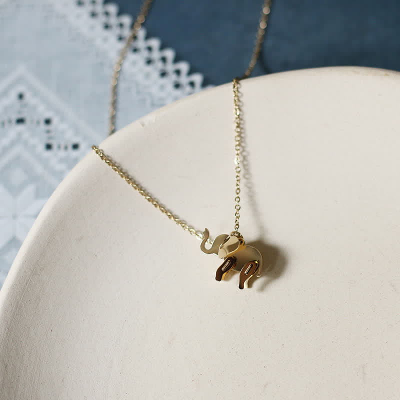 Elephant Titanium Steel Luck Necklace for Strength & Wisdom