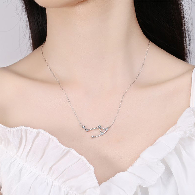 925 Sterling Silver Zodiac Necklace | Astrology Blessing Pendant