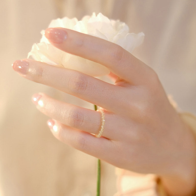 Natural Citrine Gold Ring Prosperity & Happiness 14k Plated