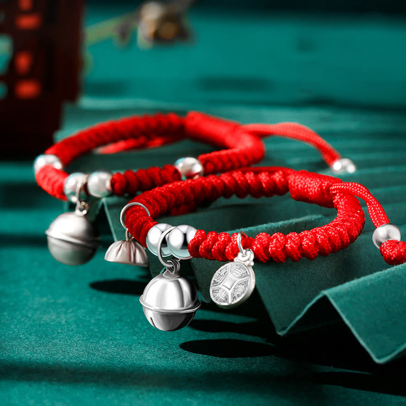 Kids Sterling Silver Spiritual Bracelet With Fu Character Charm