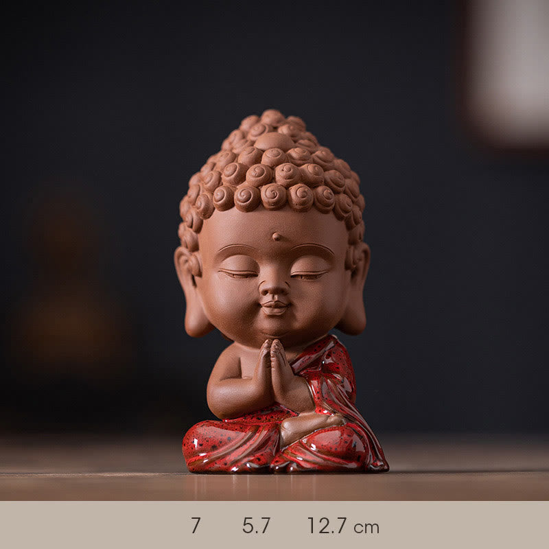 Keramik-Buddha-Statuen-Set | Mini Gautama & Bodhisattvas