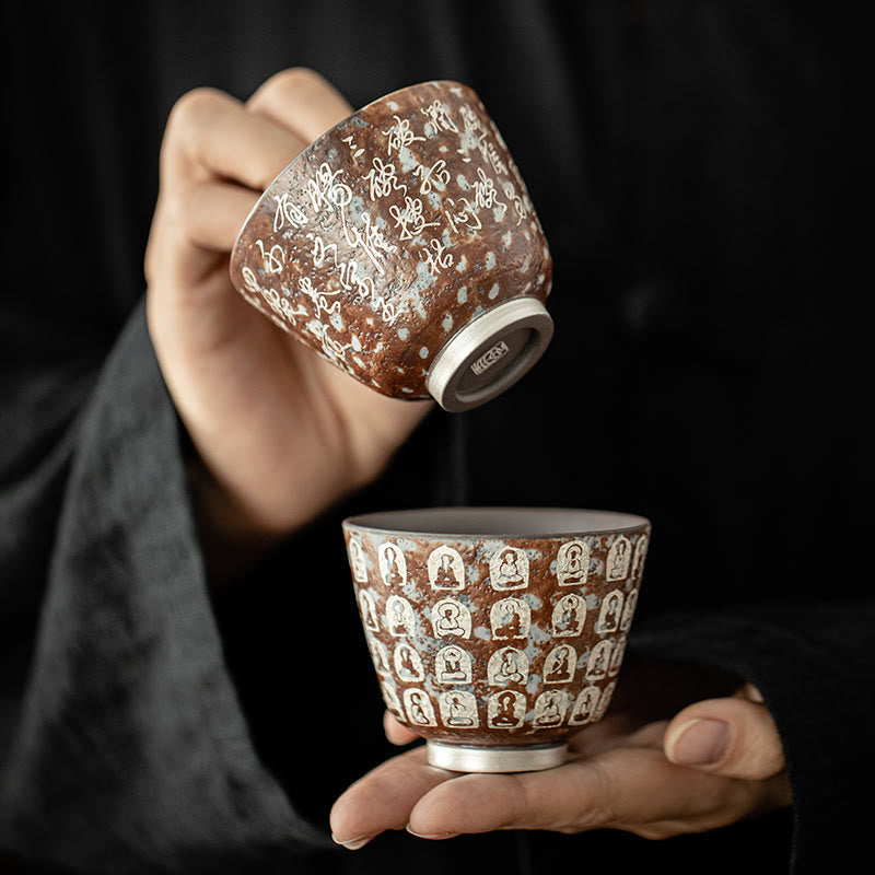Keramik-Zen-Teetasse 100 ml mit Geschenkbox – Meditationsdekor