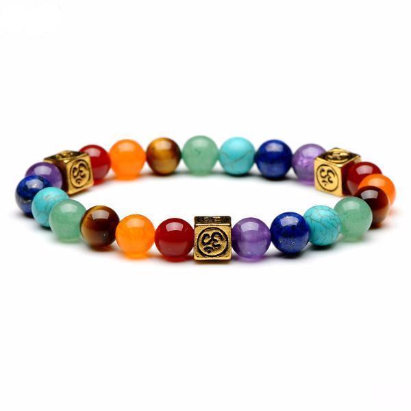 Chakra-Armband mit Om-Symbol