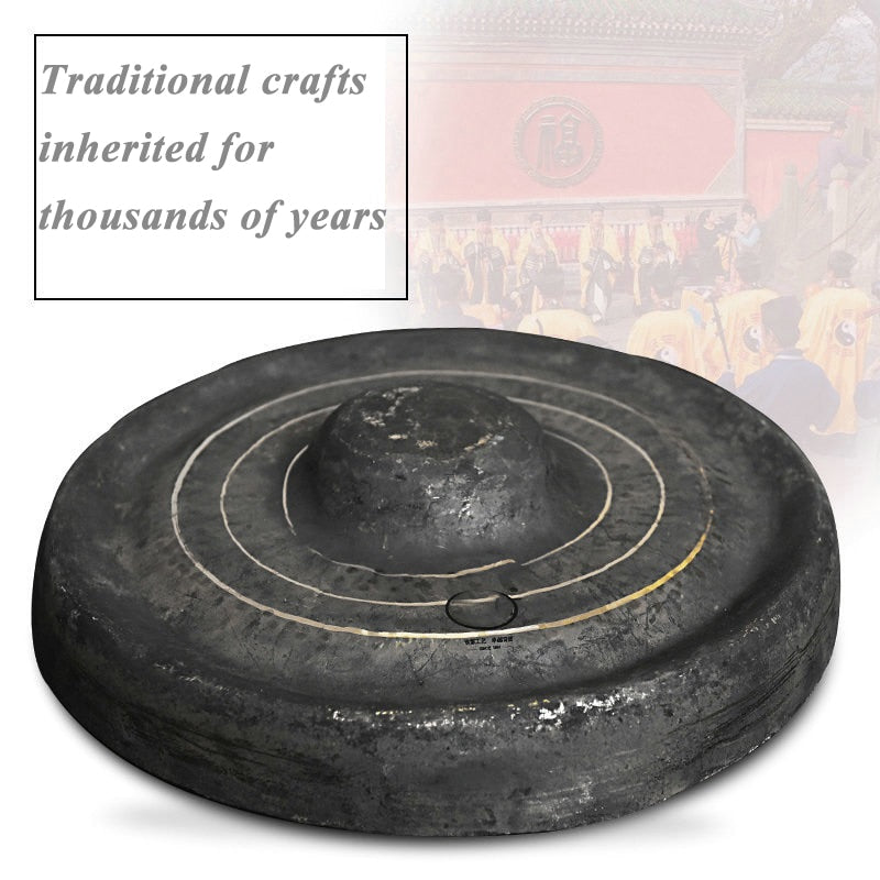 Black circular grinding wheel with concentric rings for Chinese Bao Gong meditation use