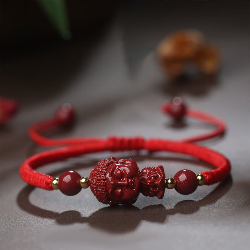 Chinesisches Sternzeichen Zinnober-Amulett-Segensarmband