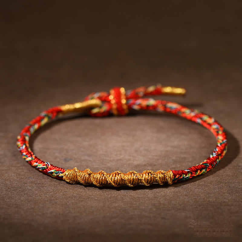 Chinesisches Sternzeichen-Buddha-Armband, geflochten, 14–17 cm, Schutz, Glück