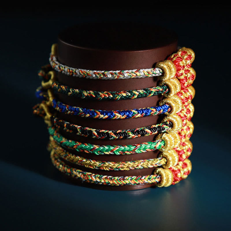 Chinesisches Sternzeichen-Buddha-Armband mit buntem Glücksbringer